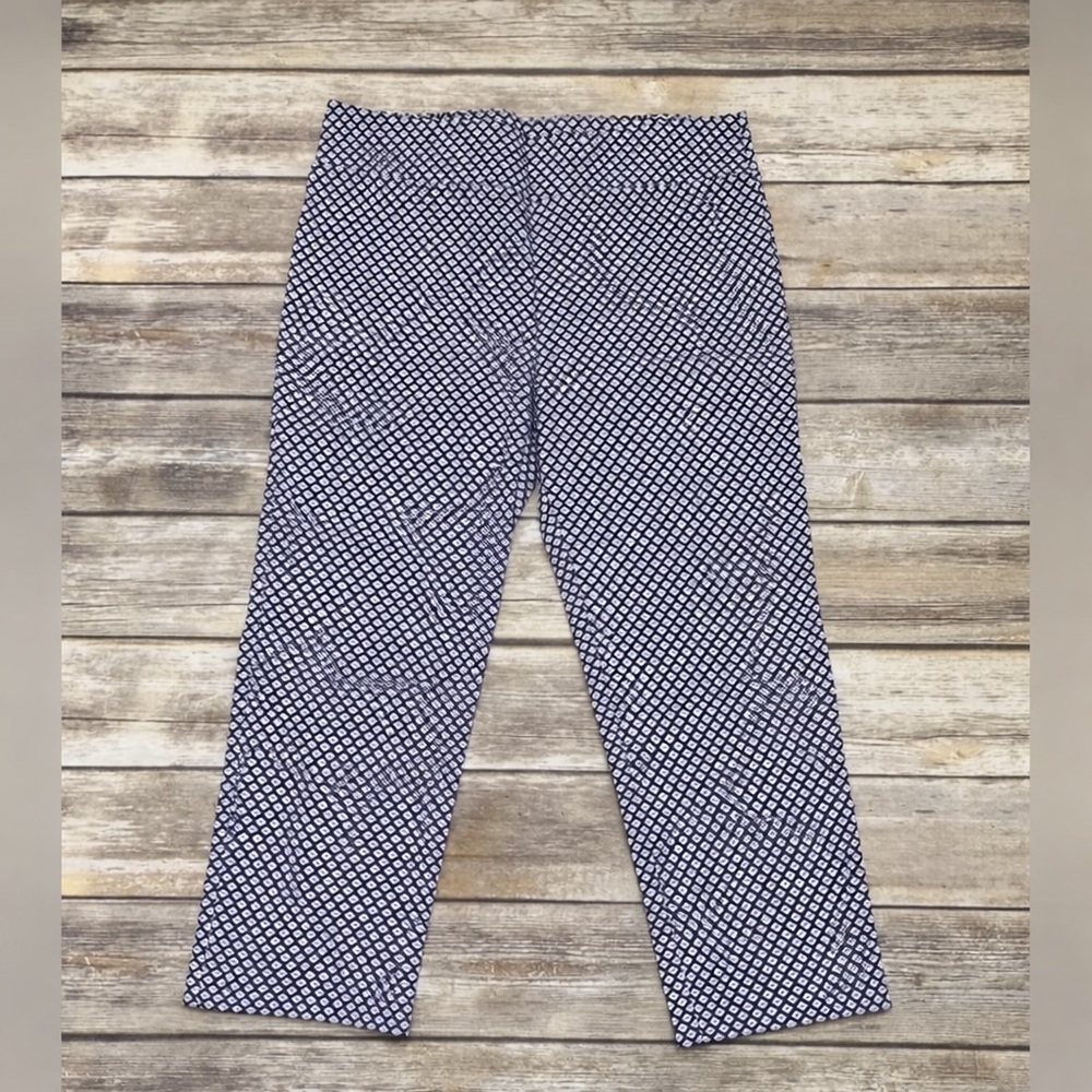 Margaret M Straight Leg Slimming Cropped Pants Diamond Pattern Size XL